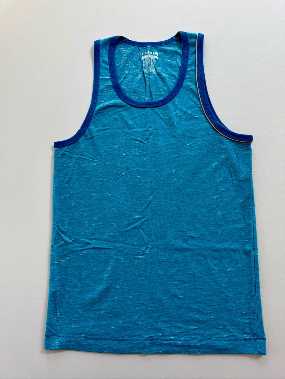 Men's Teal Blue Tank Top with Navy Trim - C-In2